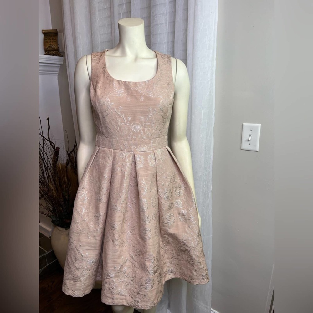 1-Eva Mendes Dusty Rose with silver metallic dress SZ. 2 - Picture 3 of 10